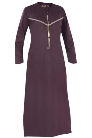 Omani Embroidery Mens Thobe for Sale UK Online With Tassel color Wine Royal Premium Fabric Gulf Style for Jummah Namaz, Eid Prayer